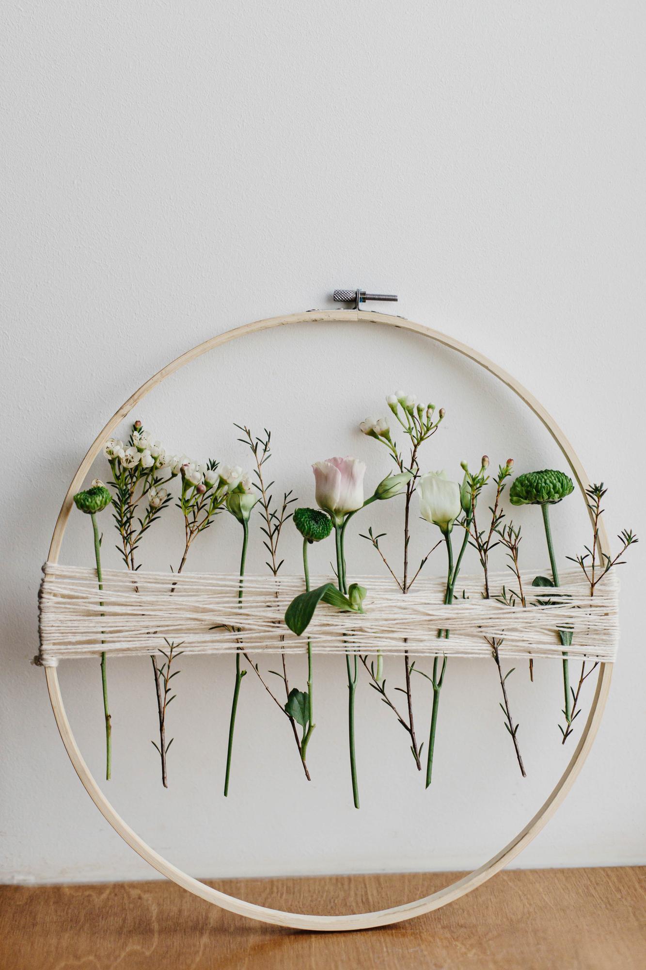 studio workspace with hoop and light